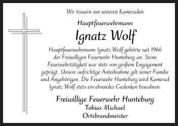 Traueranzeigen Von Ignatz Wolf Noz Trauerportal