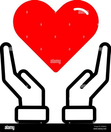 Hands Holding A Hearth Shape Icon Symbol Healthcare Volunteering Charity And Donation Concept