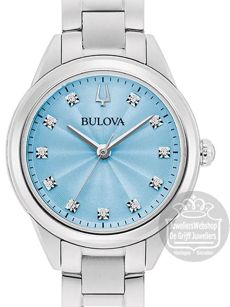 Bulova Sutton Classic Horloge 96P250 Edelstaal Parelmoer Met Diamant