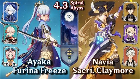 C Navia Hyper C Ayaka Furina Freeze Spiral Abyss Floor