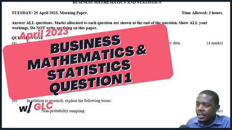 Atd Business Mathematics And Statistics April Q Youtube