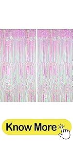 Amazon XtraLarge Neon Iridescent Fringe Curtain 3 2x6 5 Feet