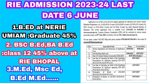 Rie Admission Ki Bym Pat Thep Sa Apply Noh Ka B Ed Bad