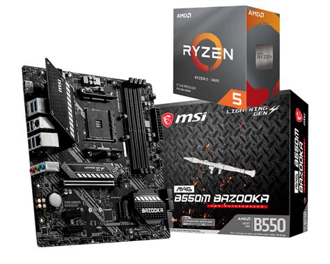 AMD RYZEN 5 3600 6 Core 3 6 GHz 4 2 GHz Max Boost MSI B550M BAZ00KA