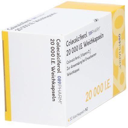 COLECALCIFEROL 089PHARM 20.000 I.E. Weichkapseln 50 St mit dem E-Rezept ...