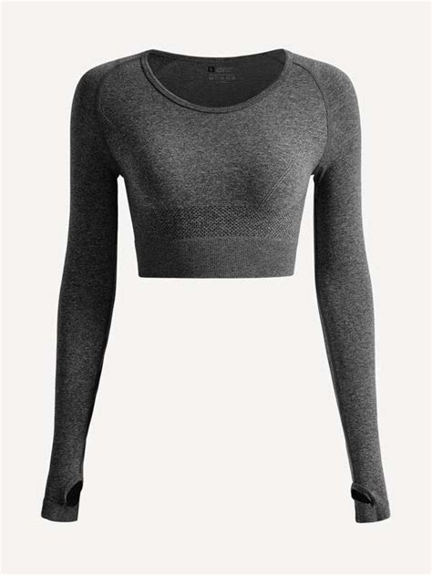 Shein Leisure Seamless Raglan Sleeve Crop Sports Tee Shein Usa