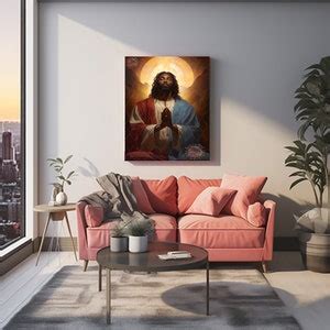 Praying Black Jesus Prints Brown Jesus Wall Art Print Christian