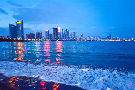 Night View Of Qingdao Stock Photo Image Of Qingdao Line 21311542