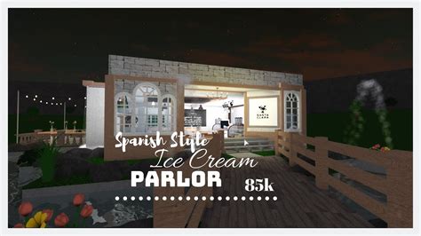 Roblox Bloxburg Ice Cream Parlor Spanish Style 85k Youtube