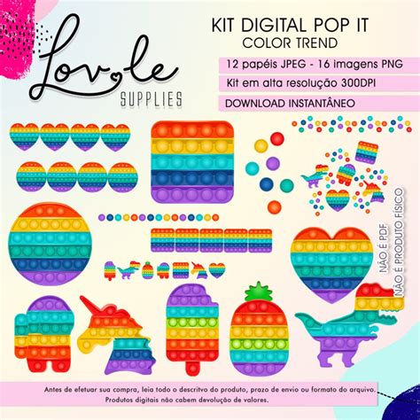 Pop It Digital Clipart Pop It Colors PNG Pop It Clipart Pop - Etsy