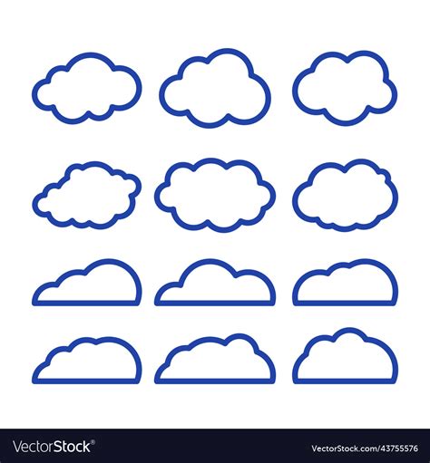 Clouds line art icon storage solution element Vector Image