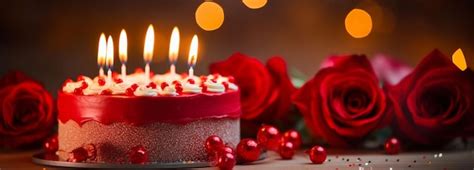 Premium Photo | Birthday cake decorateated with red roses