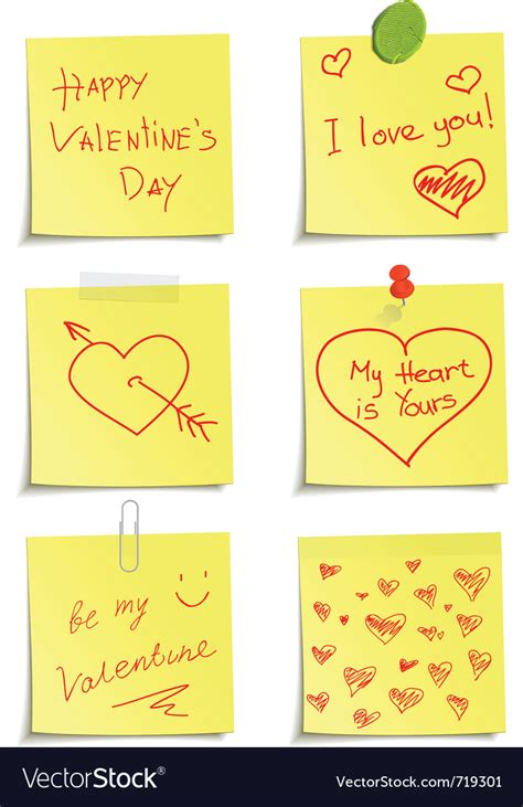 Set of notes to valentine day Royalty Free Vector Image