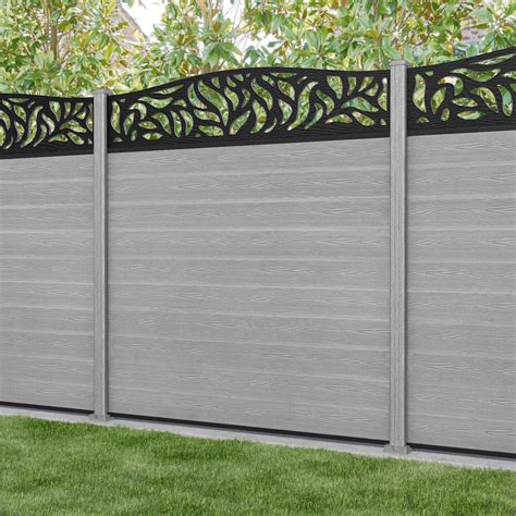 Classic Plume Curved Top Fence Panel - Light Grey - with our composite ...