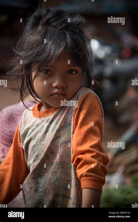 Close Up Portrait Of Cute Young Cambodian Girl Sen Monorom Cambodia