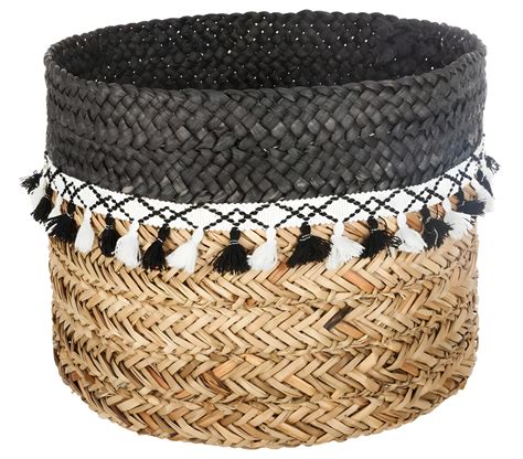 Set De 3 Paniers De Rangement En Seagrass Avec Pompons