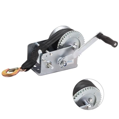 Snapklik.com : Dawot Boat Trailer Winch 2500lbs Hand Winch Heavy Duty Hook