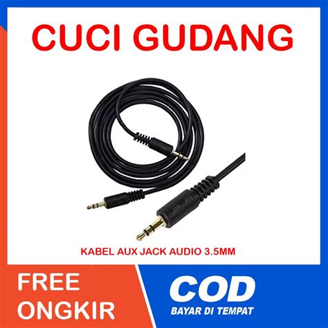 Jual CUCI GUDANG Kabel Audio AUX Jack 3 5mm Panjang 100cm 1m HP