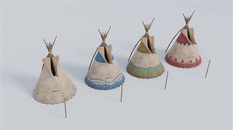 3d Model Teepee With 4k And 2k Textures Vr Ar Low Poly Cgtrader