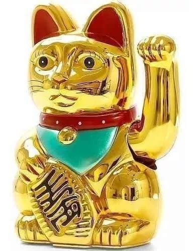 Gato Da Sorte Maneki Neko Dourado Japones China Decoraçao