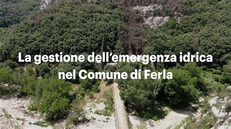 La Gestione Dell Emergenza Idrica Nel Comune Di Ferla YouTube