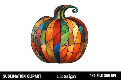 Stained Glass Pumpkin Clipart Png Graphic By Vertex · Creative Fabrica