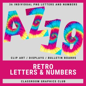 Retro Pattern Letters And Numbers Clip Art Bulletin Board Displays