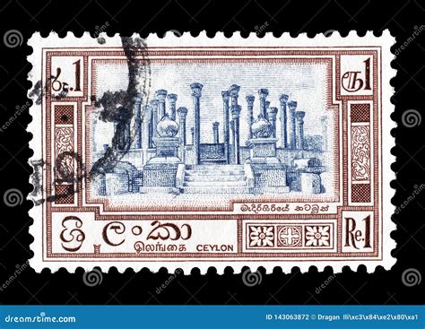 Postage Stamp Printed By Ceylon Editorial Photography Image Of Porto