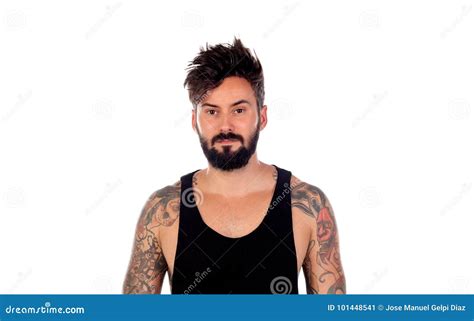 Handsome Bearded Man with Tattoos Stock Image - Image of masculine, individuality: 101448541