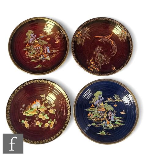 Crown Devon Fieldings A Collection Of Four Art Deco Plates To