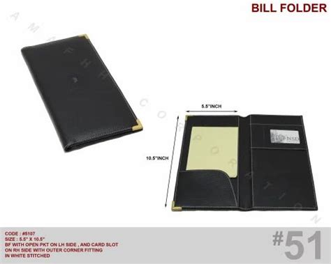 Mdf Leatherette Pu Leather Bill Folder For Hotels Restaurant Resort