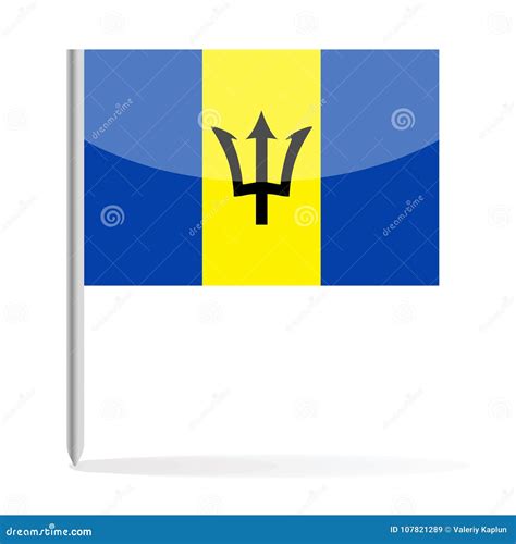 Barbados Flag Pin Vector Icon Stock Illustration Illustration Of Flag