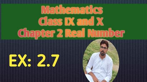 Ex 2 7 Q No 1 To 5 Class Ninth And Matric Youtube