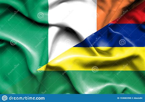 Bandera Que Agita De Mauricio Y De Irlanda Stock De Ilustraci N