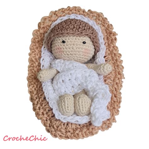 Niño Jesus en el Pesebre Amigurumi Crochechic Flávia Maria