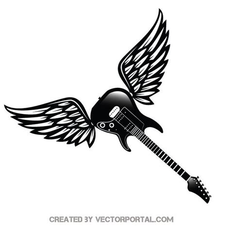 Guitar With Wings Royalty Free Stock Svg Vector And Clip Art