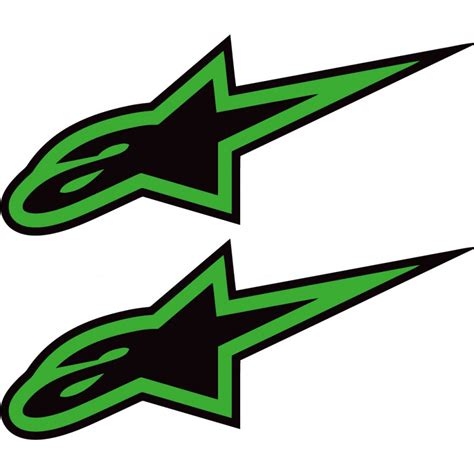 2x Alpinestars Logos Style 2 Green Stickers Decals DecalsHouse