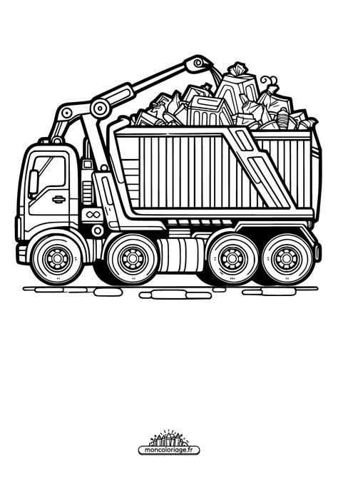 Coloriage Camion Poubelle à Imprimer Gratuit Moncoloriagefr