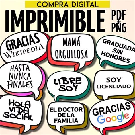 Kit Imprimible Props Cartelitos Para Recibida Graduación en venta