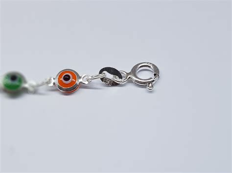 Mystic Jewels By Dalia Silver Lucky Tiny Evil Eye Bracelet Etsy