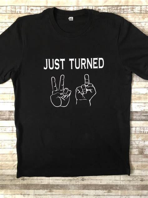 Just Turned 21 Tee 21 T Shirt Middle Finger Tee Twins 21 Etsy