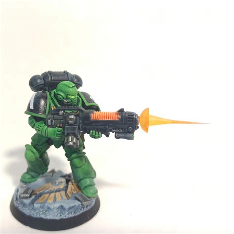 A Squad Of Space Marine Hellblasters With 3d Printed Bases And Muzzle