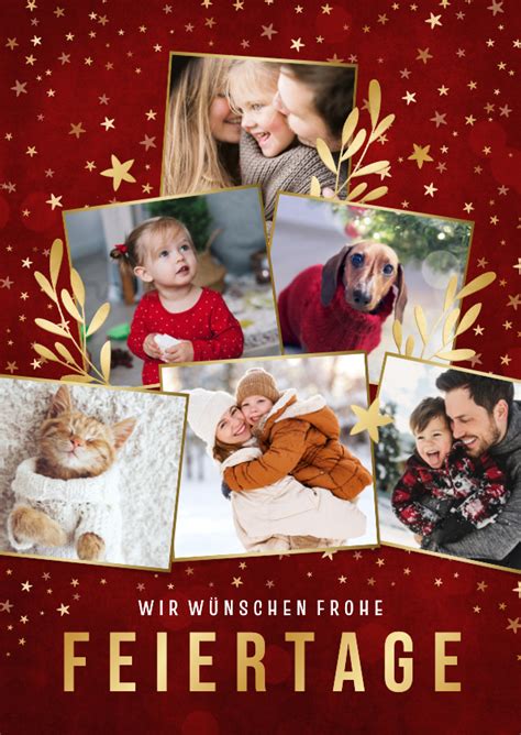 Fotocollage Weihnachtsgrüße mit 6 Fotos Send a Smile