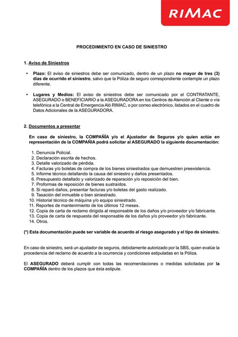 Modelo De Carta Para El Reclamo Al Seguro De La Comunidad Por Siniestro