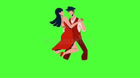 Salsa Dancing Performing Dancers Couple Animation Stock Video Video