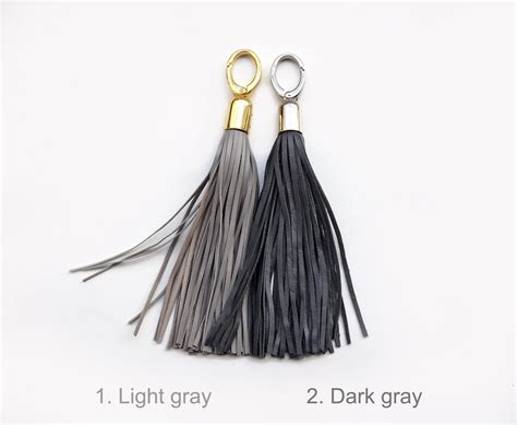 Leather Tassels Gray Tones Long Tassels Large Tassel Etsy