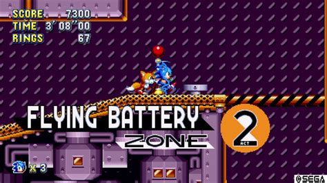 Sonic Mania Flying Battery Zone Act 2 Youtube