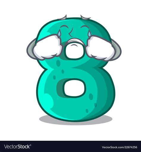 Crying Number Eight Made With Cartoon Shaped Vector Image