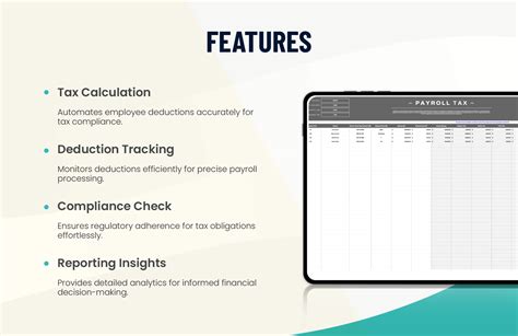 Payroll Tax Template in MS Excel, Google Sheets, Portable Documents ...