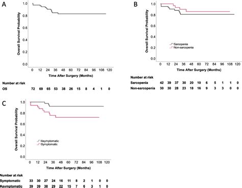 Overall Survival In Patients By A All Patients B Sarcopenia And C